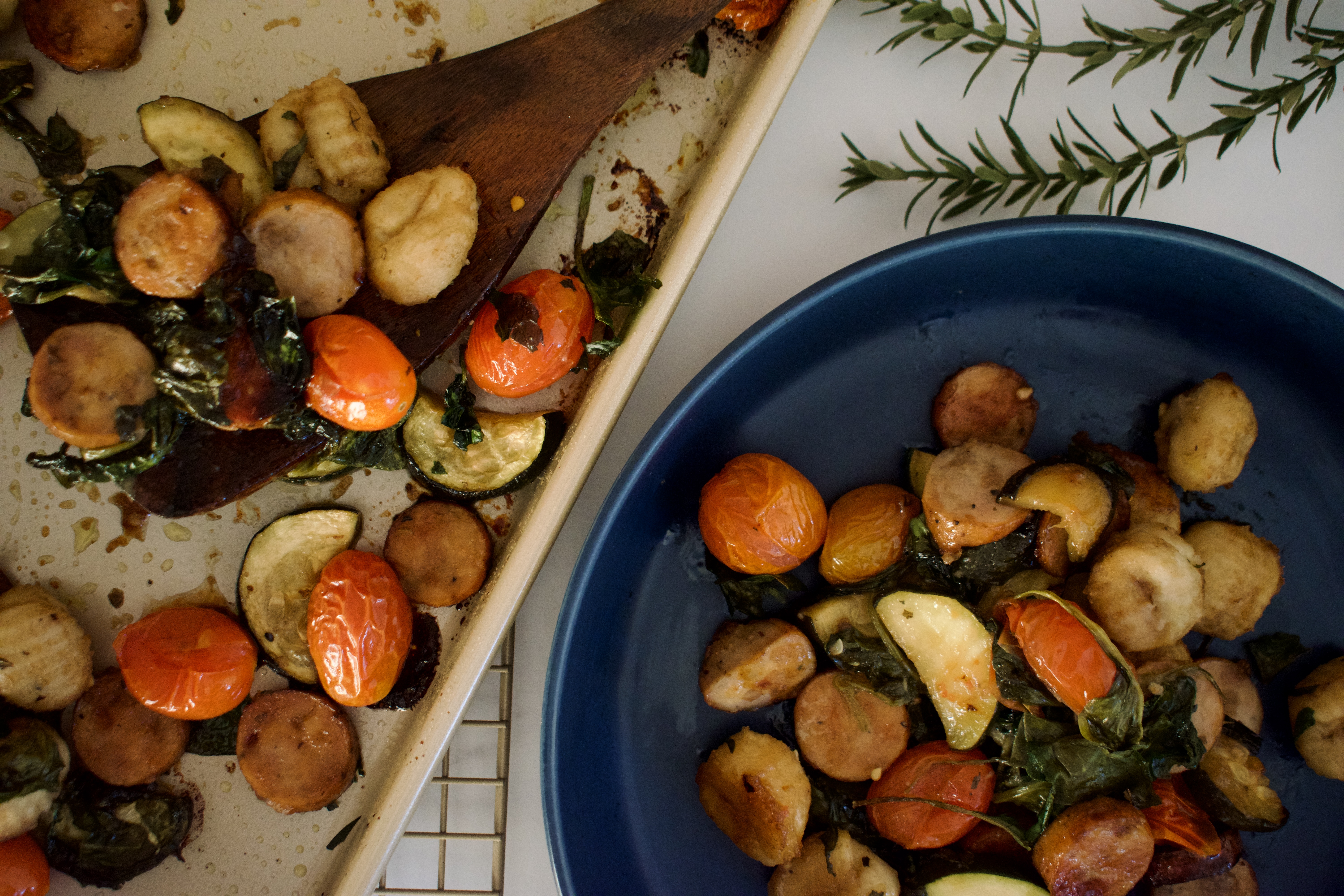 Gluten and Dairy free weeknight sheet pan gnocchi