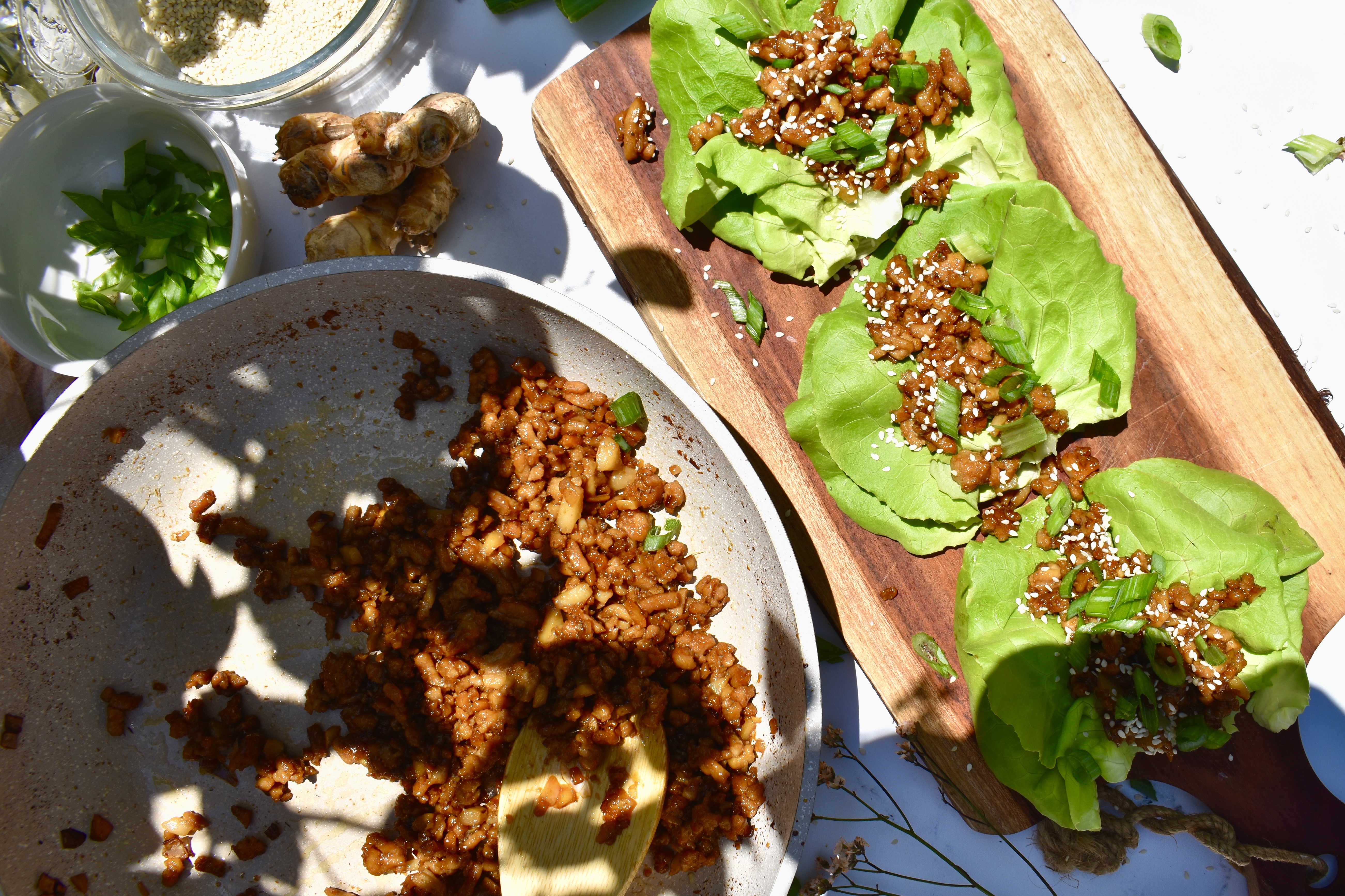 honey ginger lettuce wraps