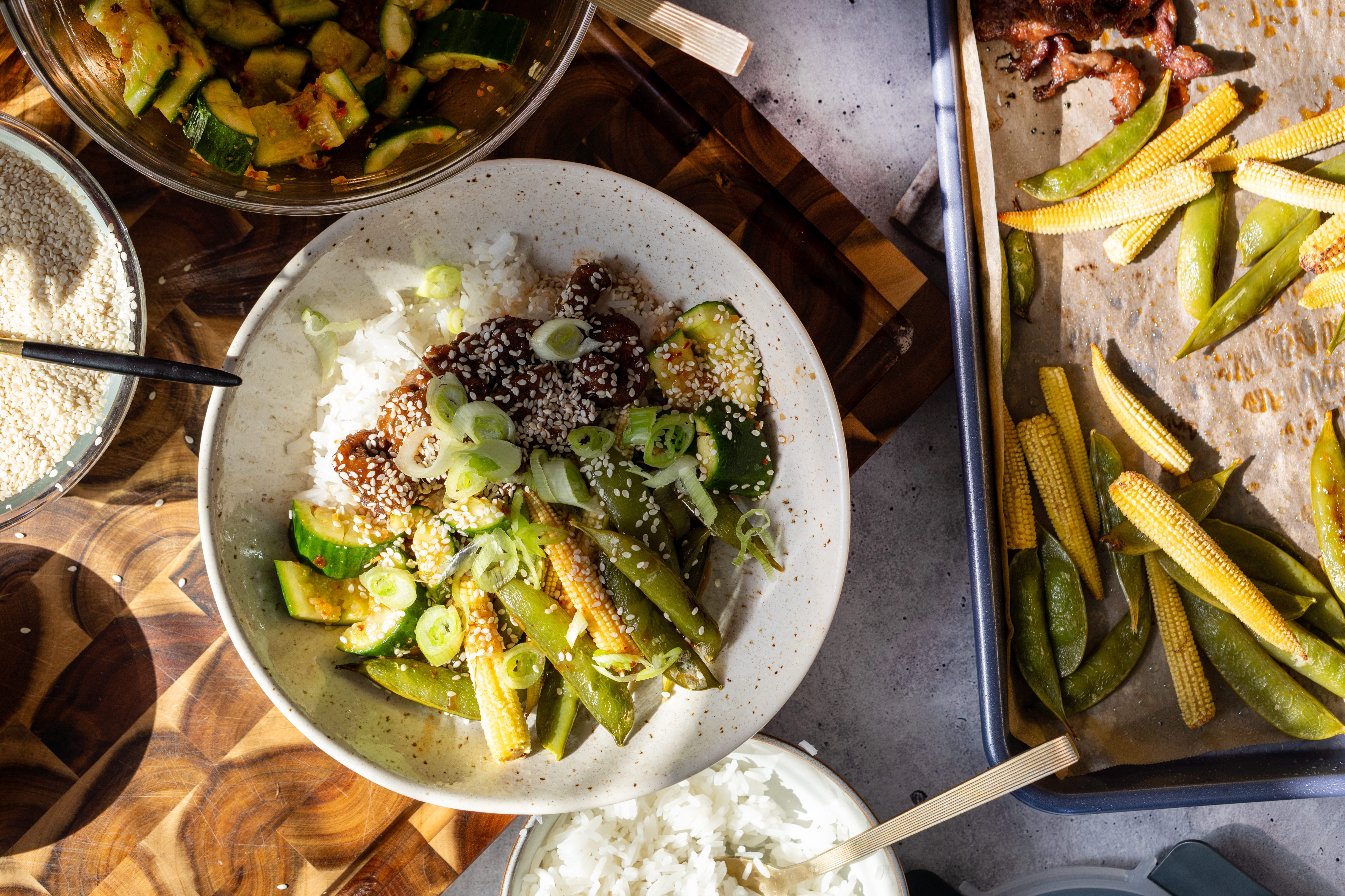 Sheet Pan Steak Bowls